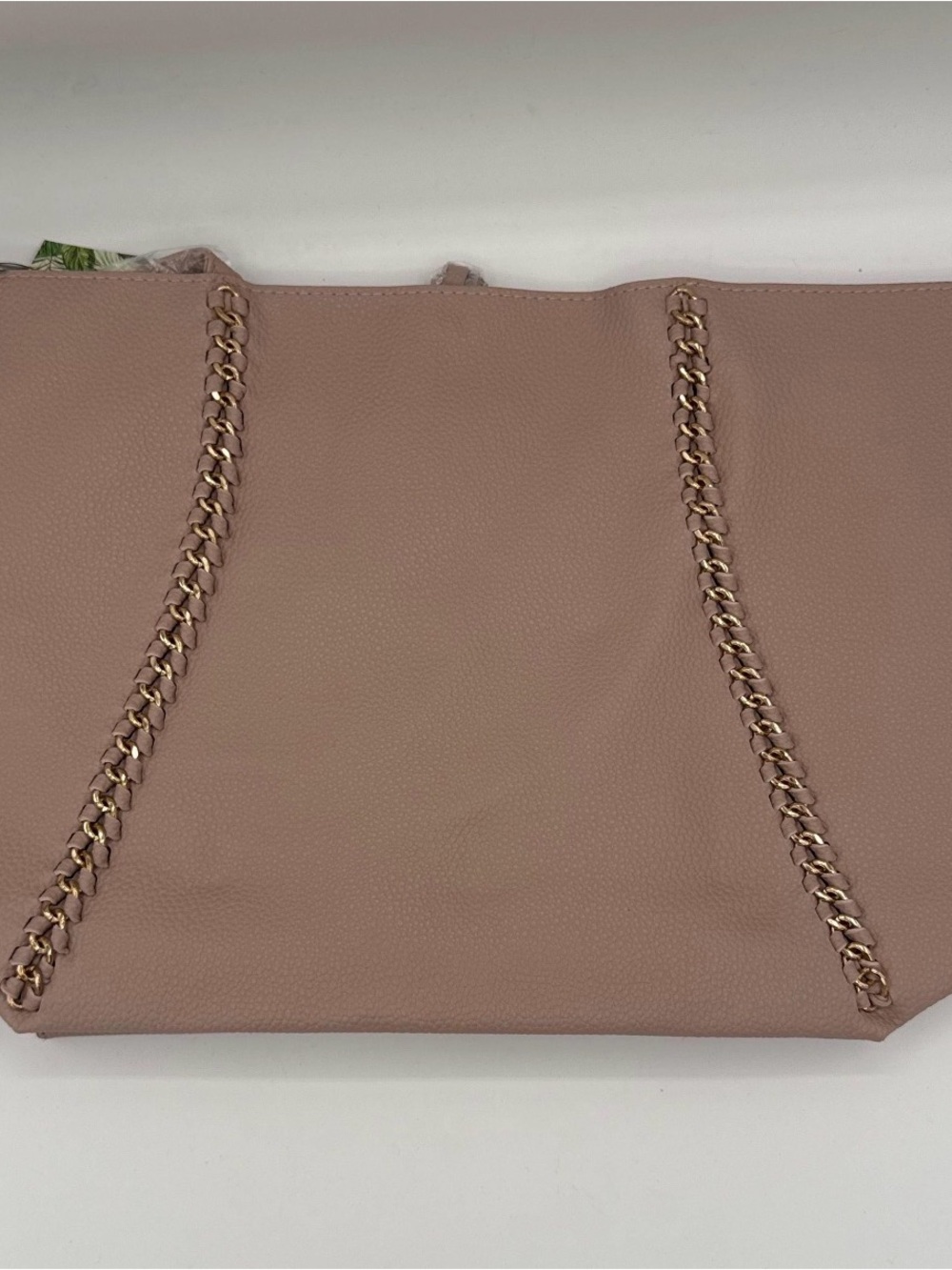 Badgley Mischka Blush Pink Tote with Gold Chain Trim